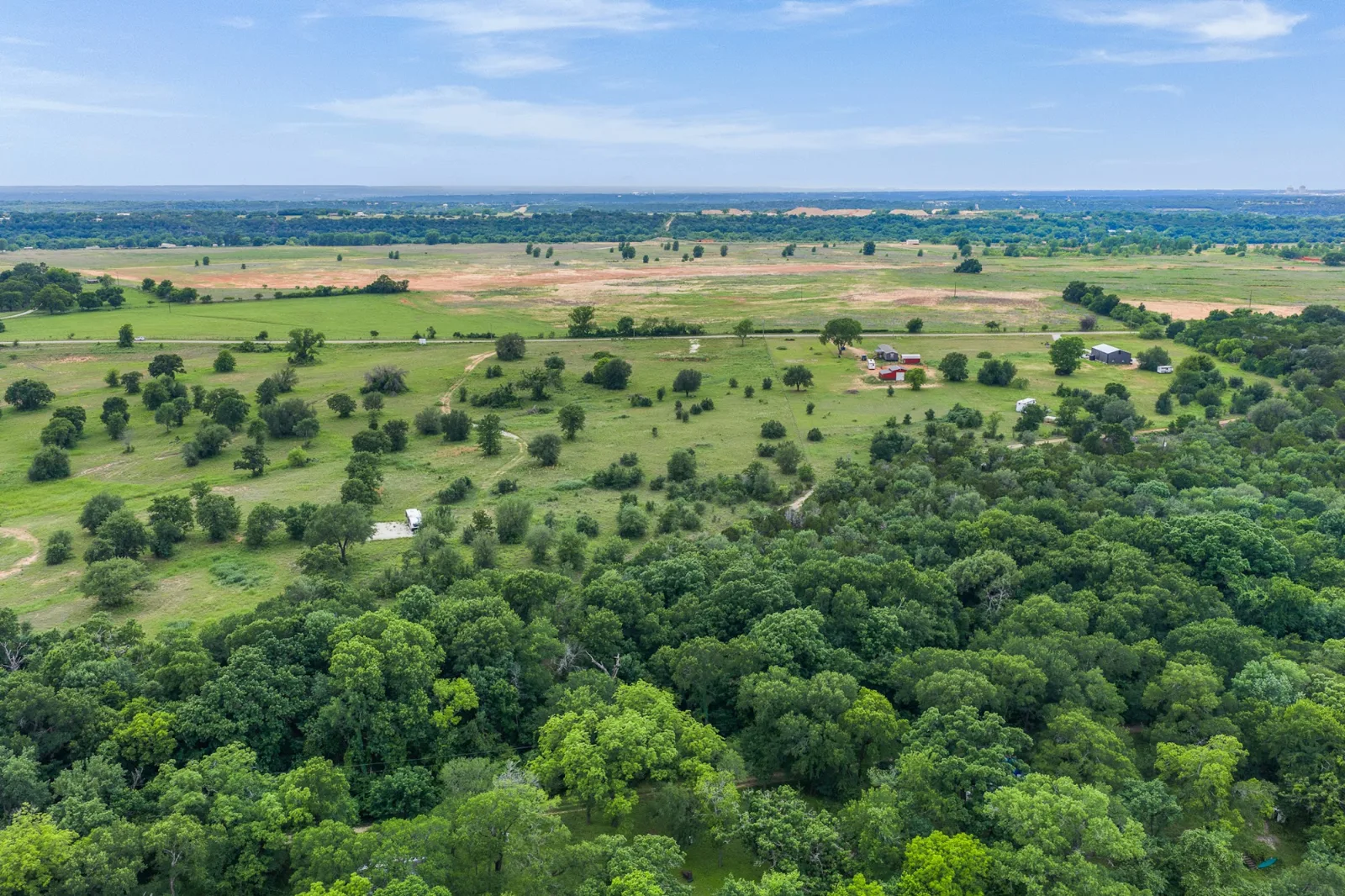 Brazos River Ranch aerial view — 3-7 acres for sale in Granbury, TX, Texas