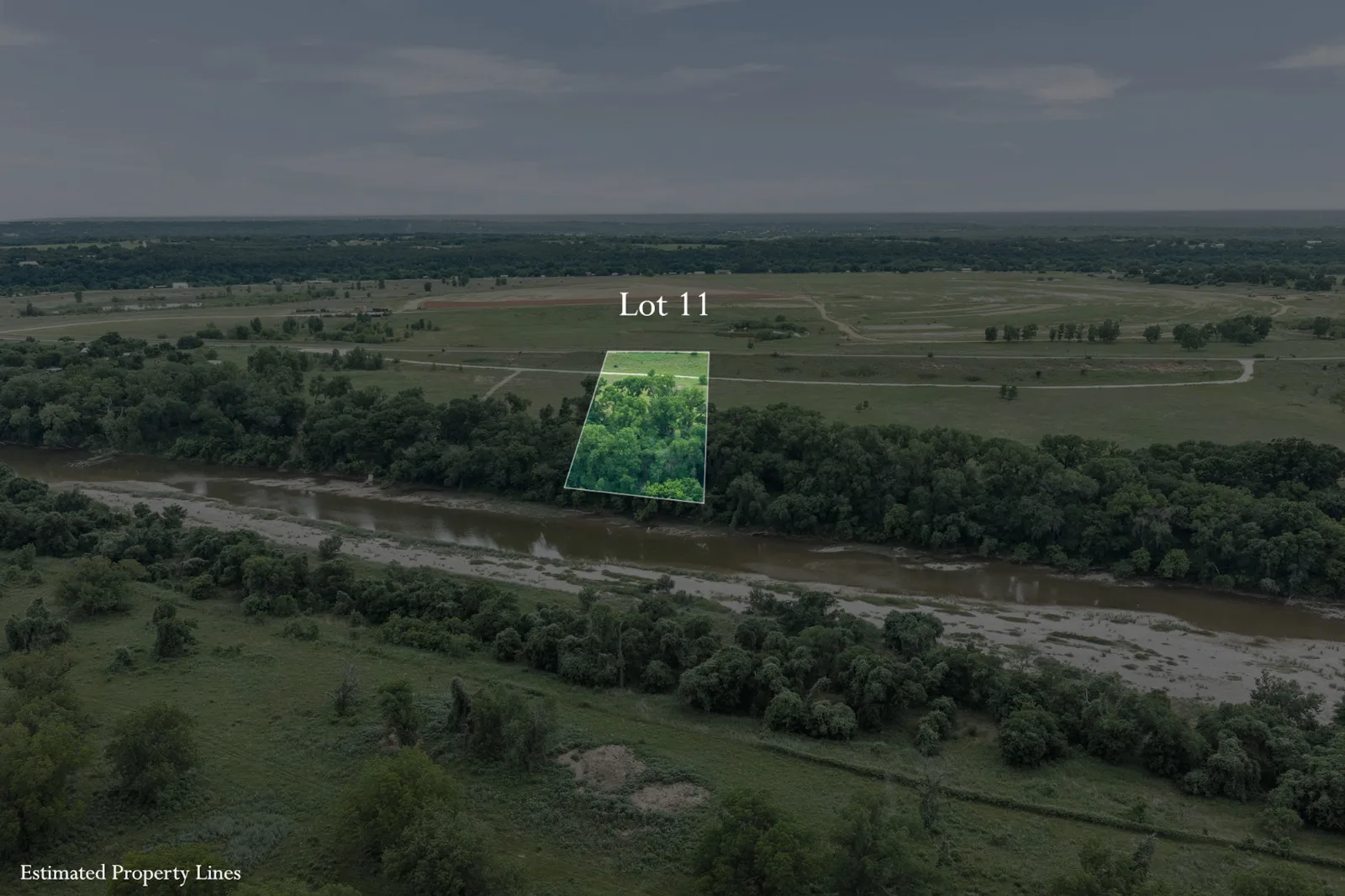 Brazos River Ranch Lot 11 boundaries — riverfront acreage for sale in Granbury, TX