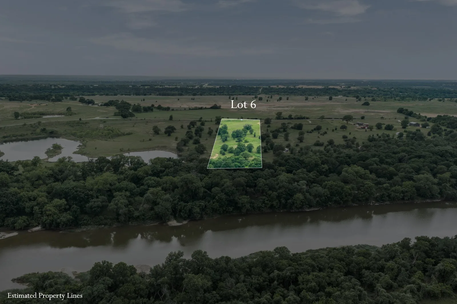 Brazos River Ranch Lot 6 boundaries — riverfront acreage for sale in Granbury, TX