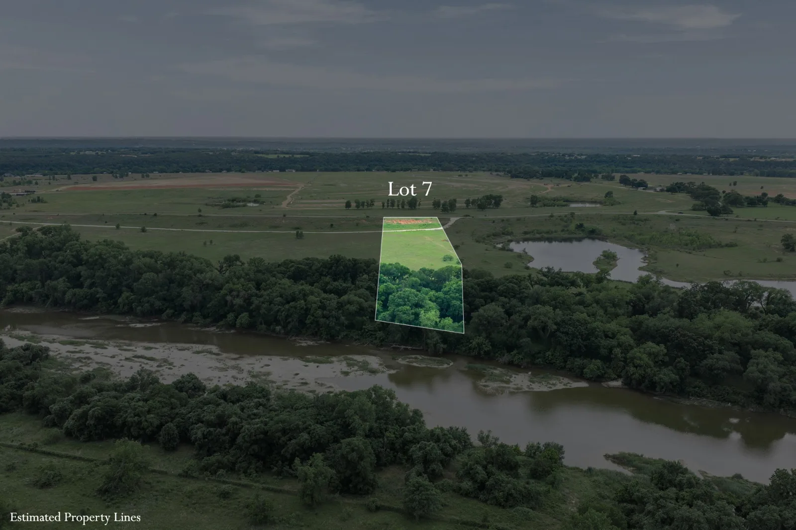Brazos River Ranch Lot 7 boundaries — riverfront acreage for sale in Granbury, TX