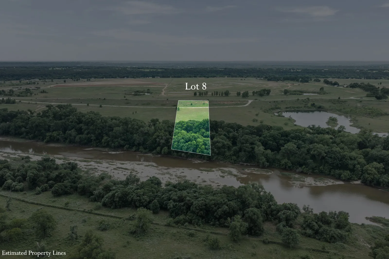 Brazos River Ranch Lot 8 boundaries — riverfront acreage for sale in Granbury, TX