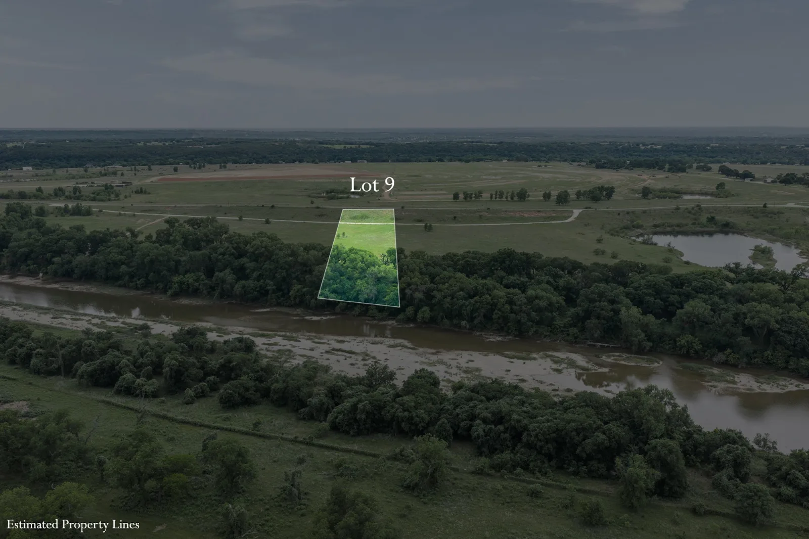 Brazos River Ranch Lot 9 boundaries — riverfront acreage for sale in Granbury, TX