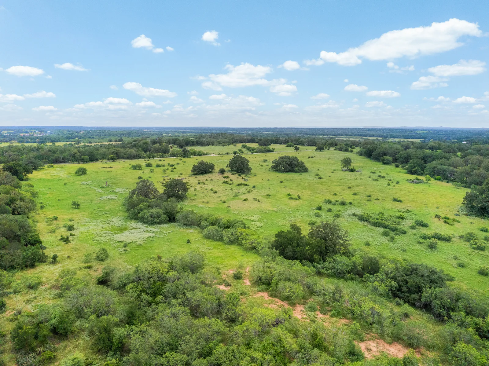 Eagle Ranch aerial view — 10-13 acres for sale in Luling, TX, Texas