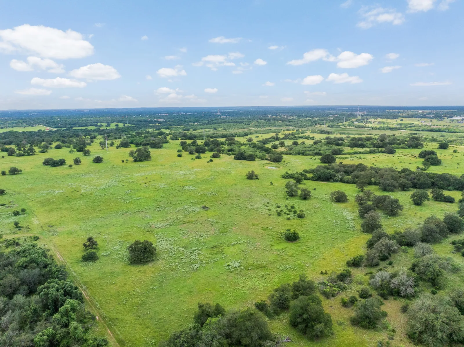 Green Central Texas pastureland near Burlington, TX