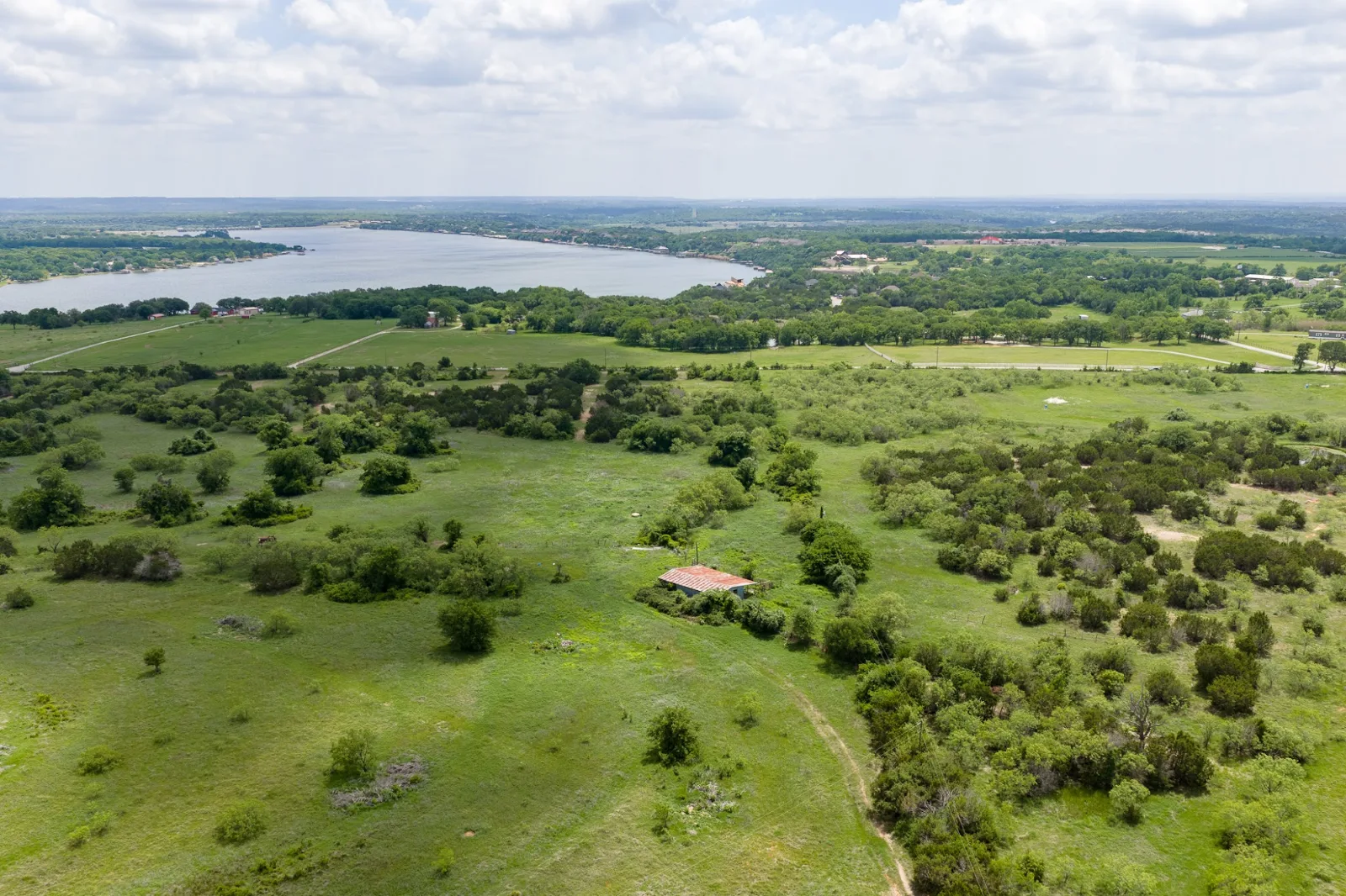 Pecan Peak Ranch aerial view — 2-10 acres for sale in Granbury, TX, Texas