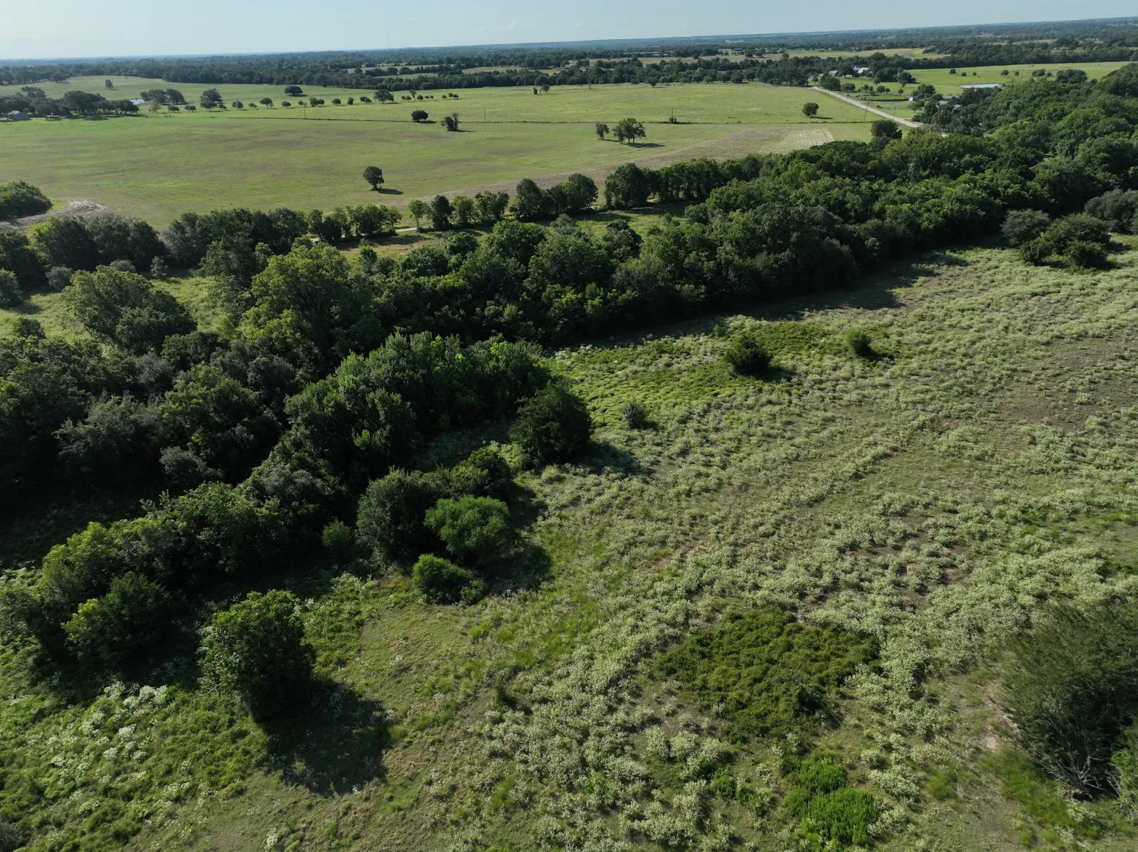Sandy Hill Farms aerial view — 11+ acres for sale in Brenham, TX, Texas