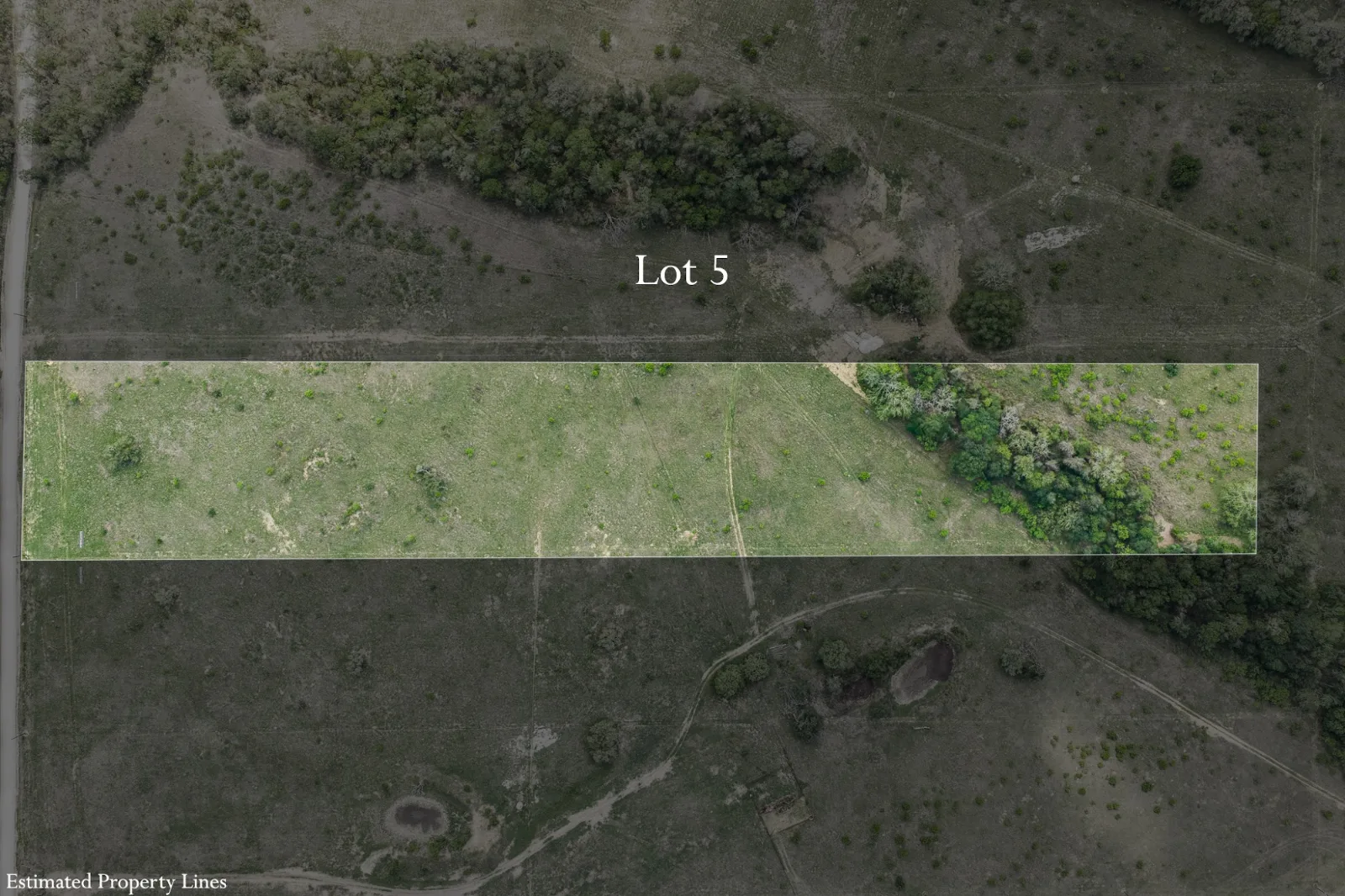 Tenney Creek Ranch available lot 3 — 10.5-12.5 acres for sale in Dale, TX, Texas